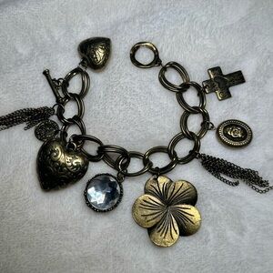 Vintage Charm Bracelet with Gold Accents
